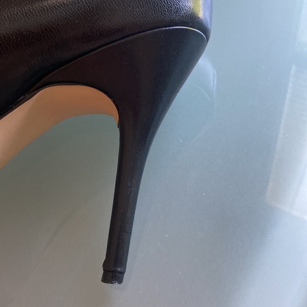Nine West Platform Heels Nine West Black Leather Pumps Size 9 - Picture 7 of 9